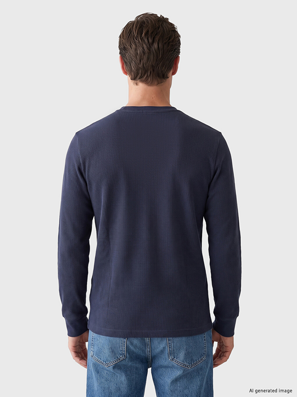 Henley Collar Waffle Men's T-shirt-3