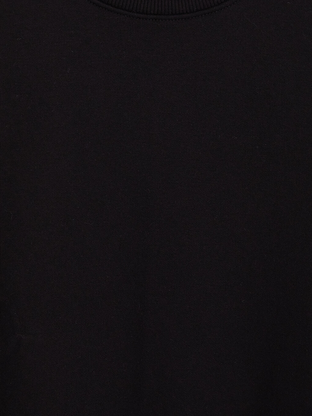 Siyah Bisiklet Yaka Erkek Kalın Sweatshirt-2