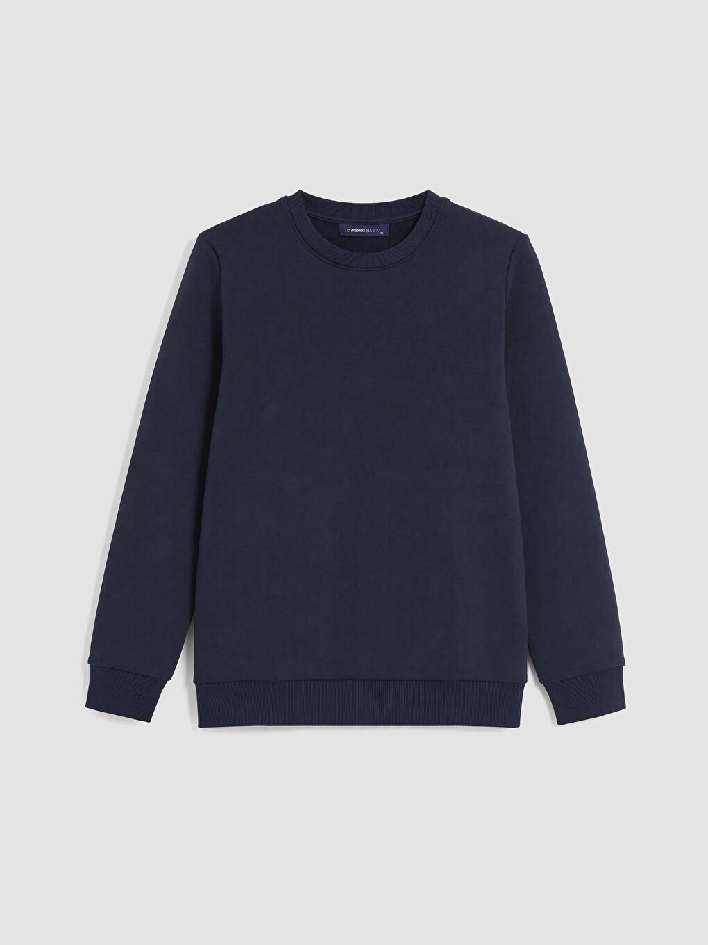 Lacivert Bisiklet Yaka Erkek Kalın Sweatshirt