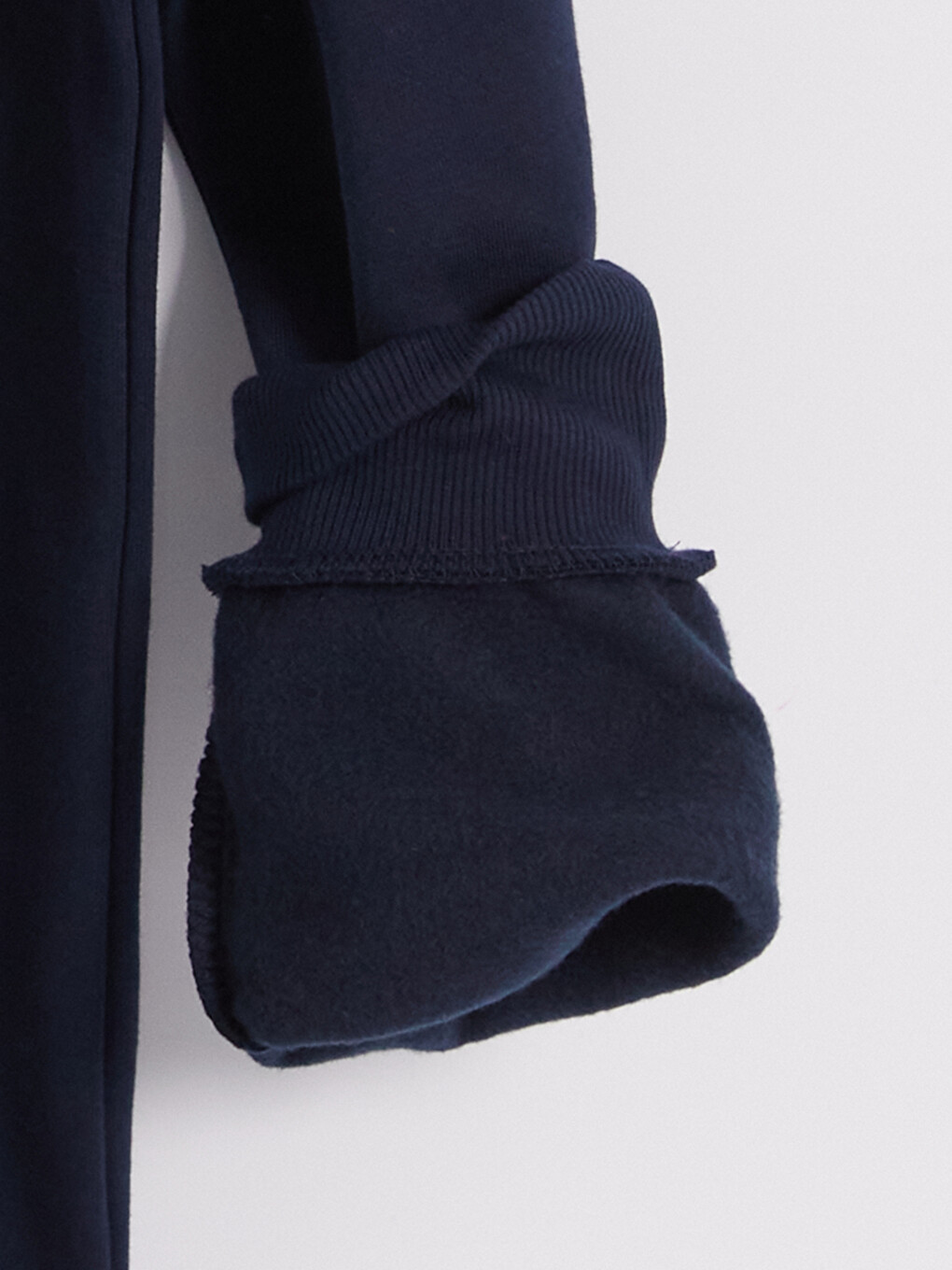 Lacivert Bisiklet Yaka Erkek Kalın Sweatshirt-1