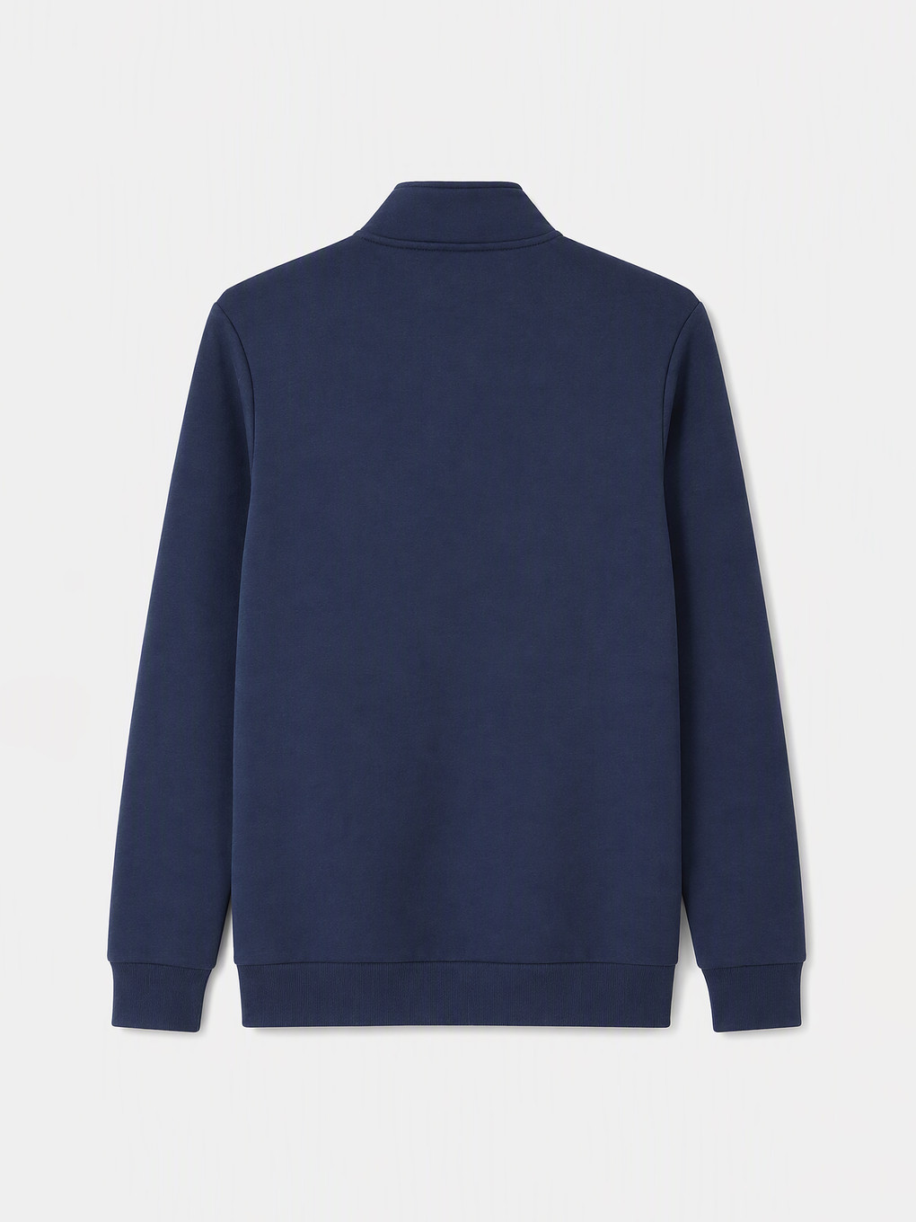Lacivert Dik Yaka Erkek Kalın Sweatshirt-1