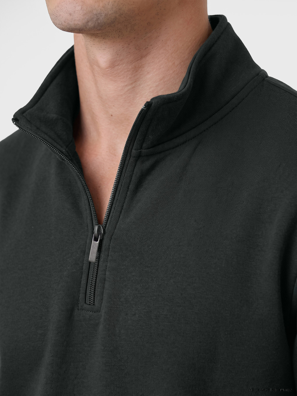 Mock Neck Men's Thick Sweatshirt-2