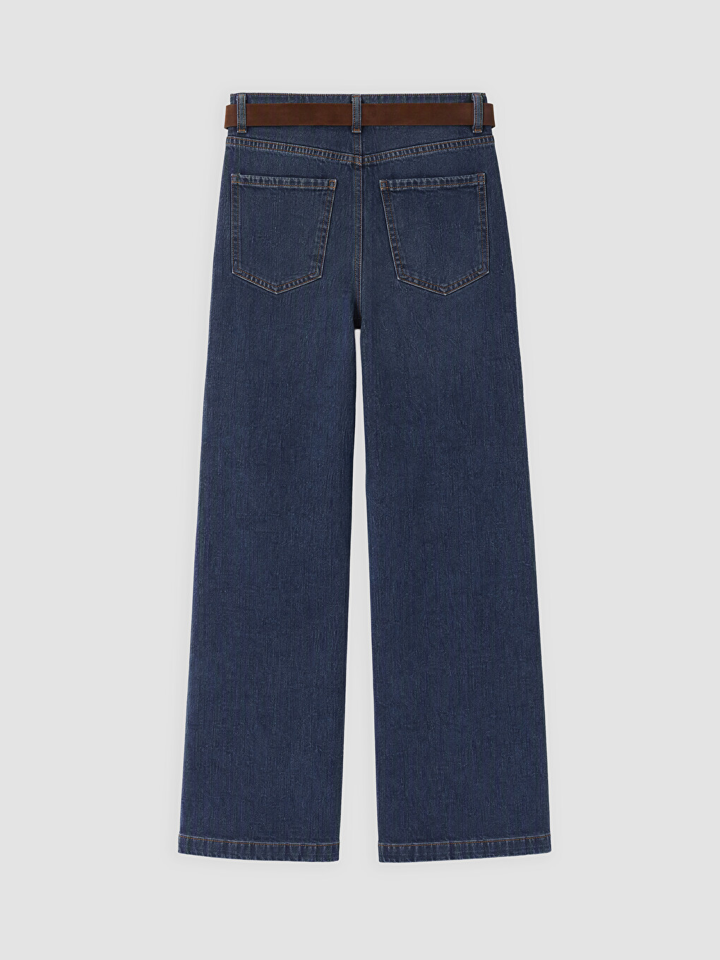 İndigo Beli Kemerli Culotte Kadın Jean Pantolon-1