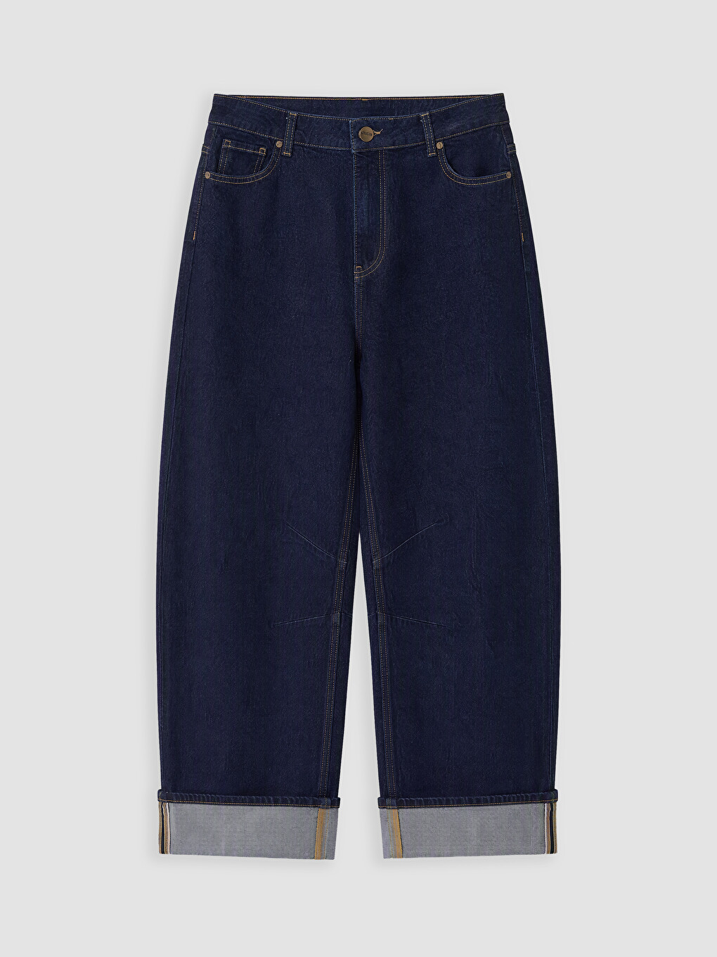 Lacivert Barrel Fit Kadın Jean Pantolon