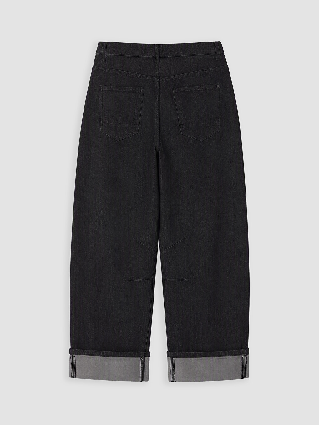 Siyah Barrel Fit Kadın Jean Pantolon-2