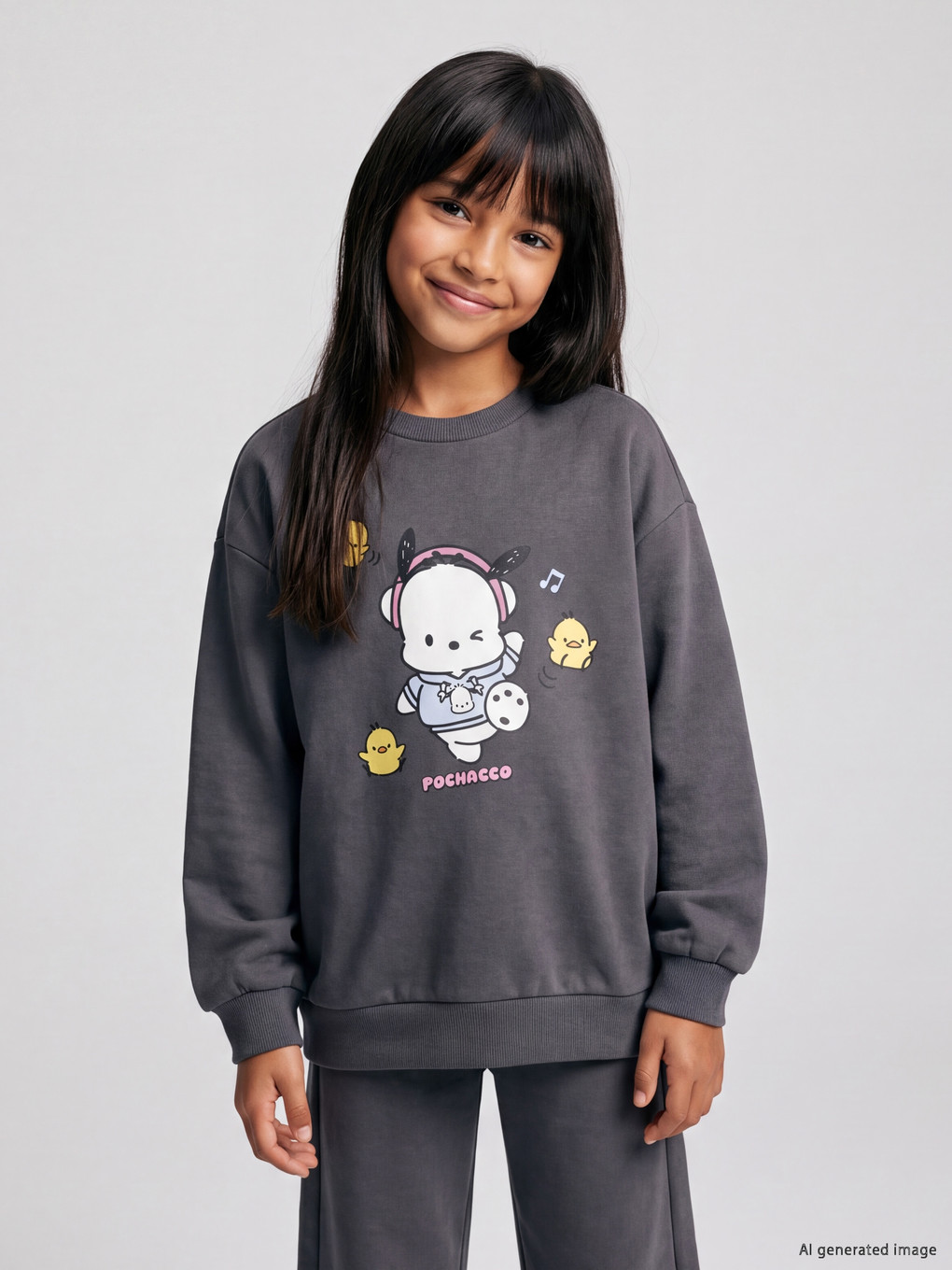 Pochacco Printed Girls' Tracksuit Set-1