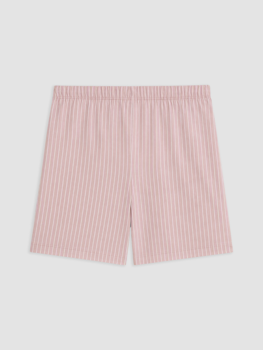 Pembe Beli Lastikli Çizgili Kadın Şort Pijama Alt-1