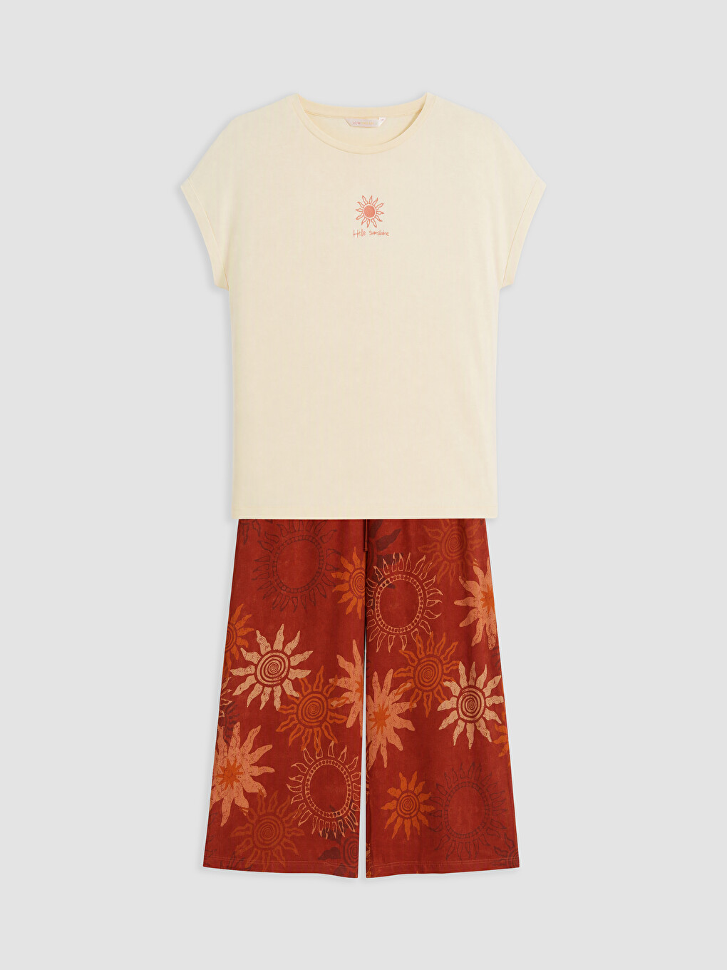 Crew Neck Women's Capri Pyjamas Set