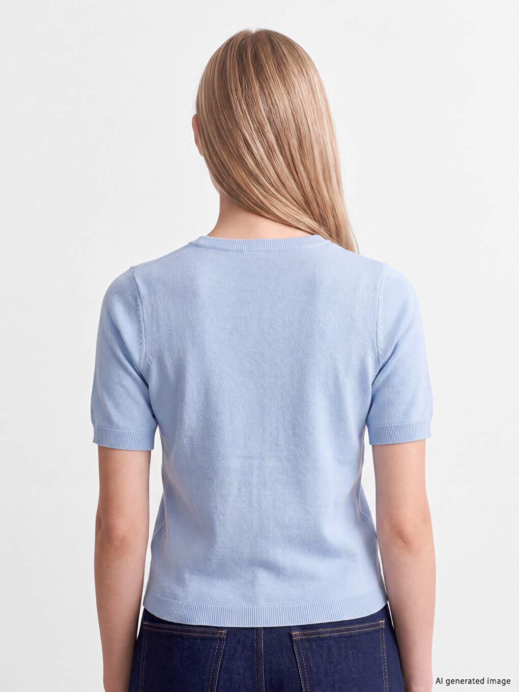 Woman Blue Sweater-3