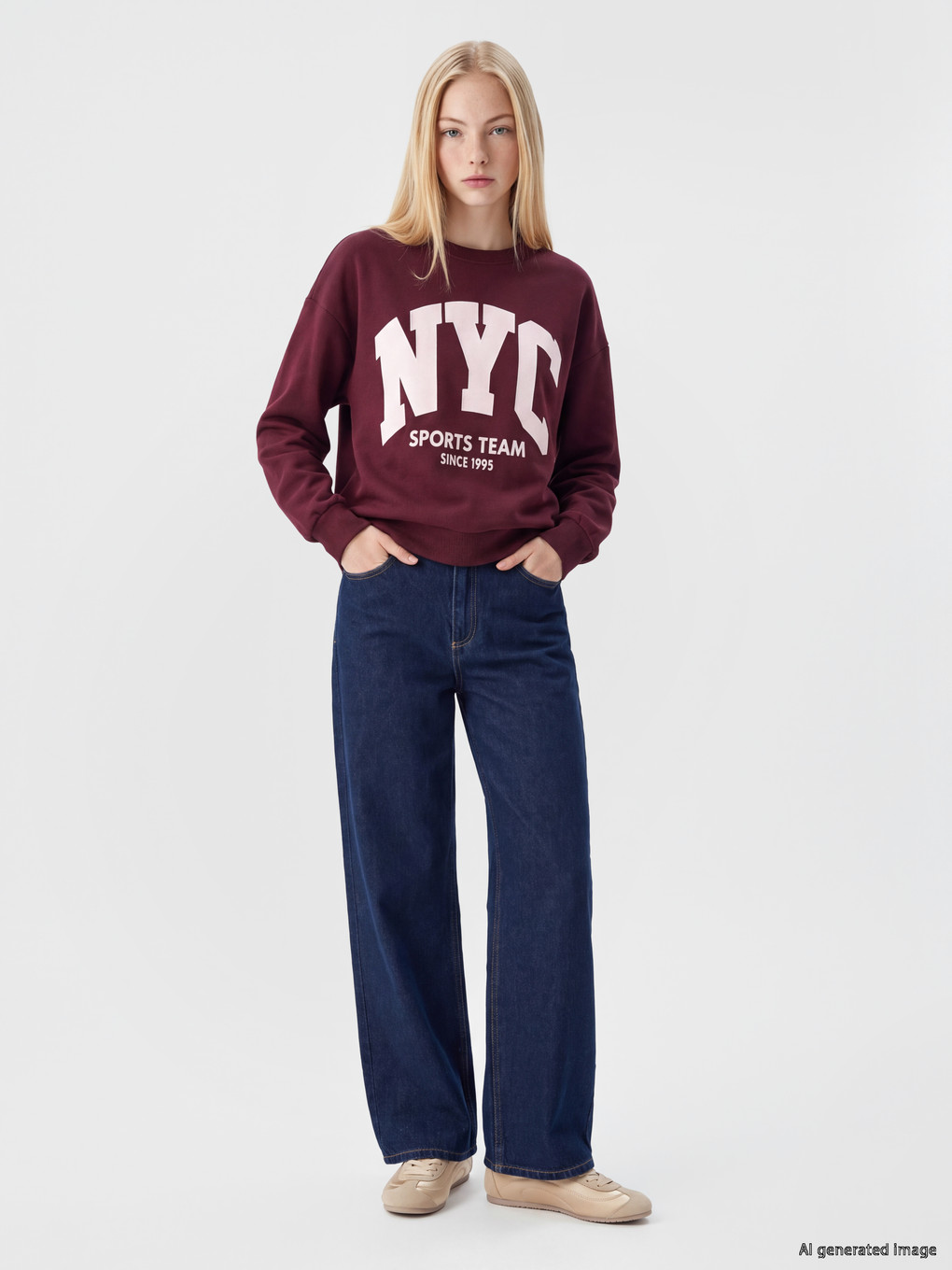 Woman Bordeaux Sweatshirt-1