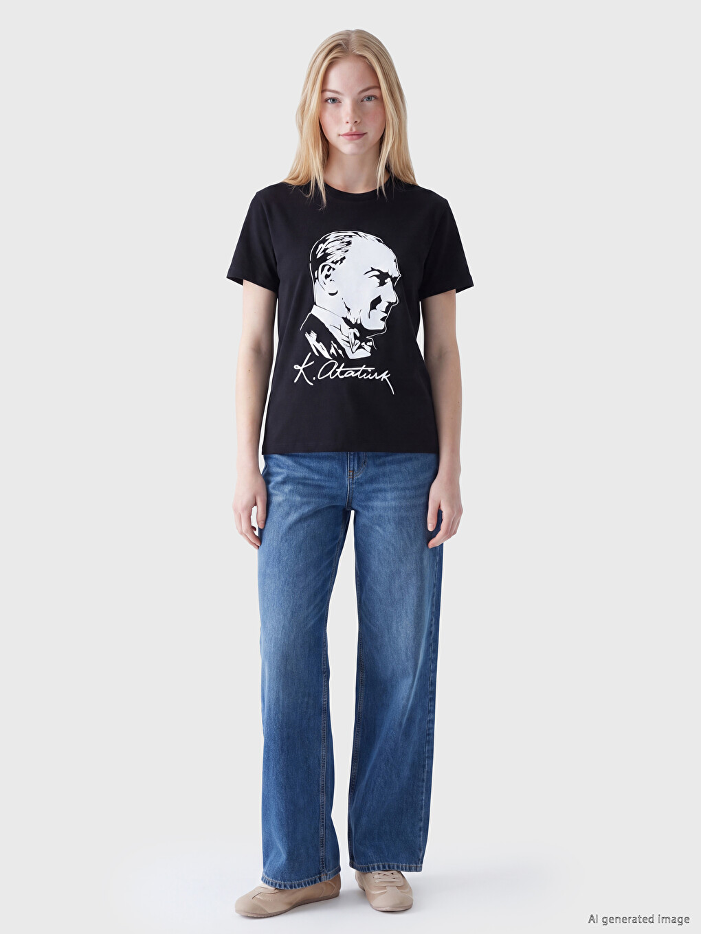 Crew Neck Printed Women's T-shirt-1