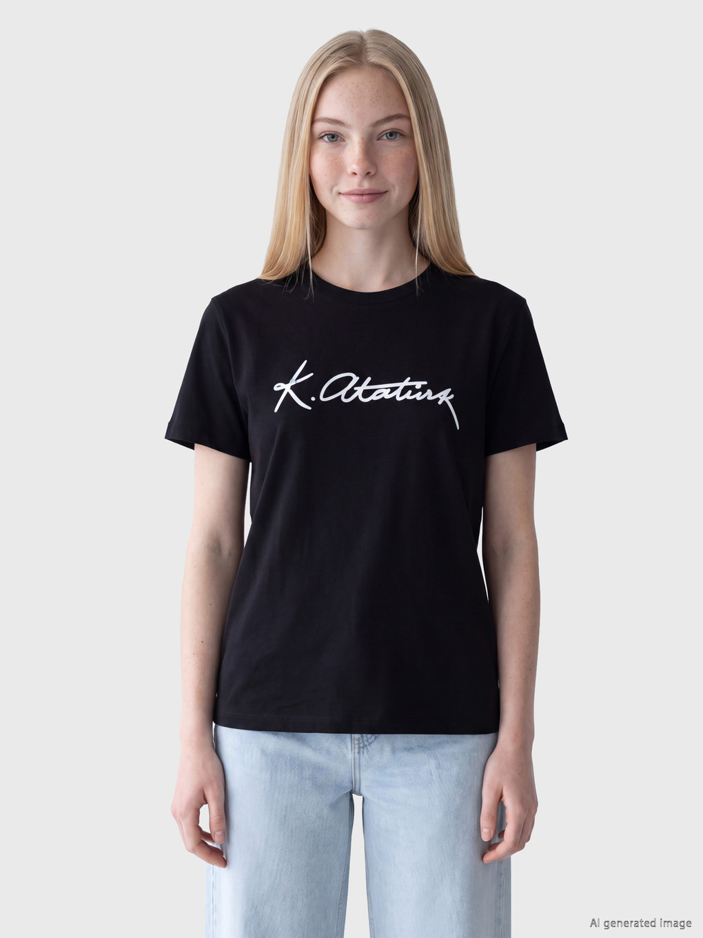 Atatürk Themed %100 Cotton Women's T-shirt-1