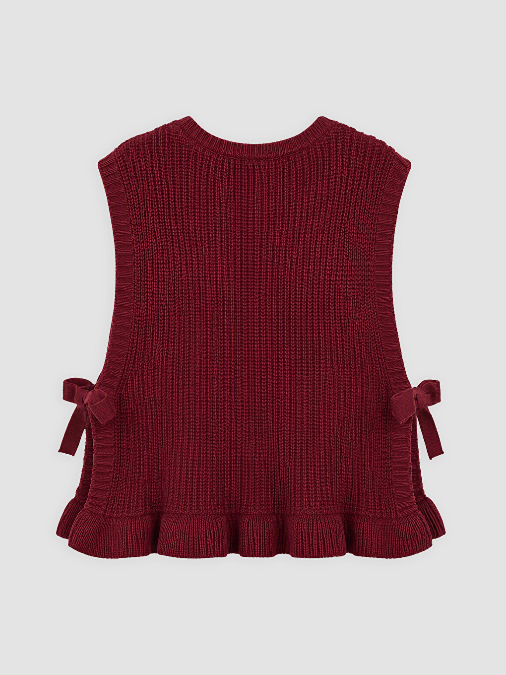 Bordo Nakışlı Kız Çocuk Gömlek Ve Süveter-4