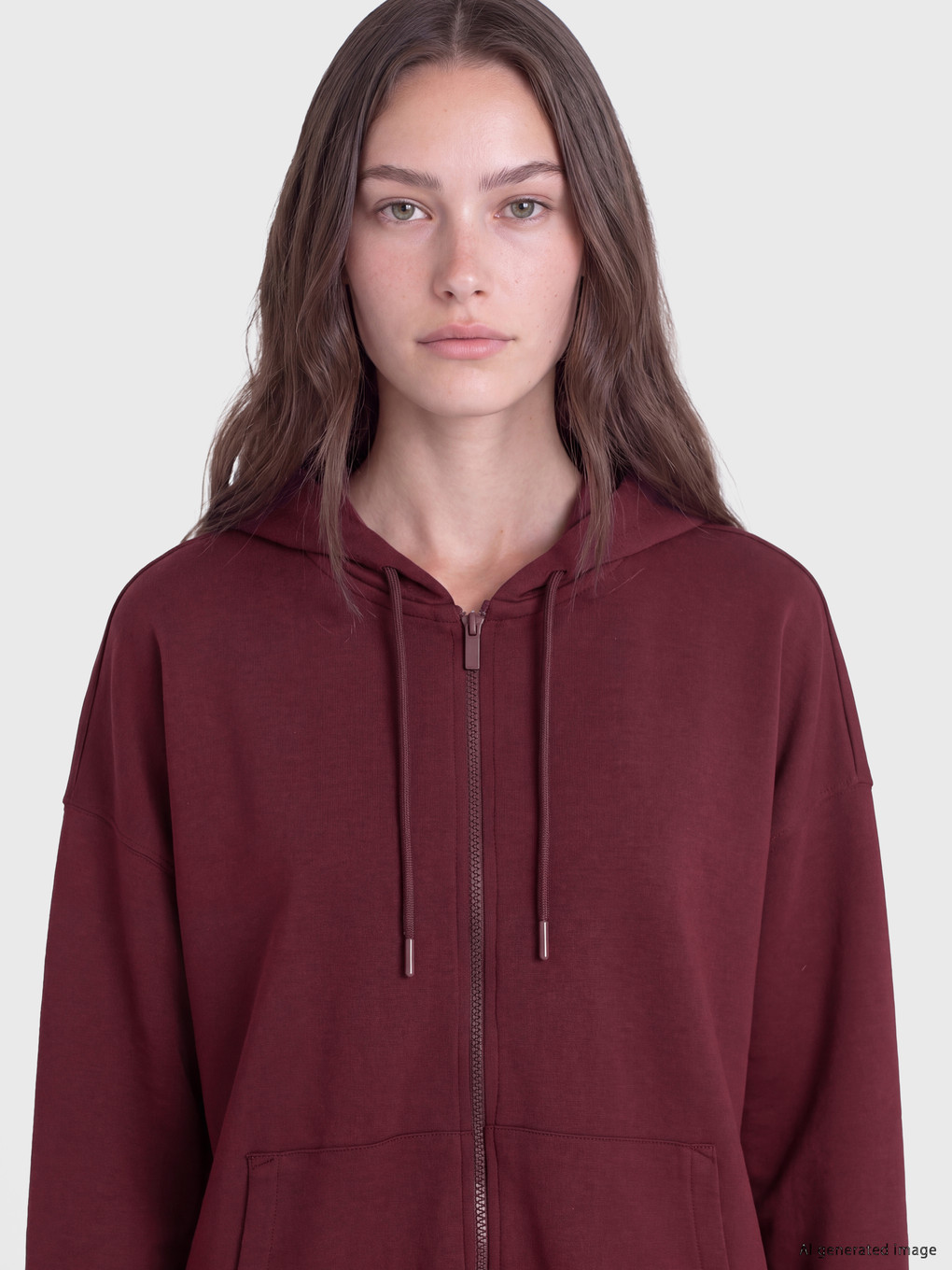 Soft Touch Kadın Fermuarlı Sweatshirt-2
