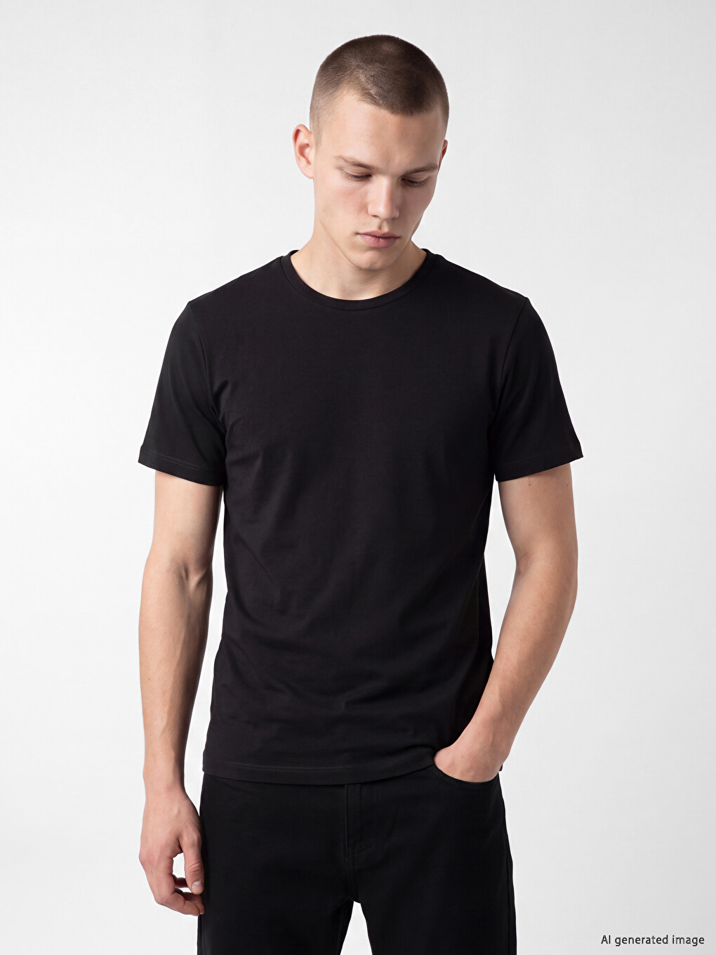 T-shirt Me Jakë Të Rrumbullakët Për Burra