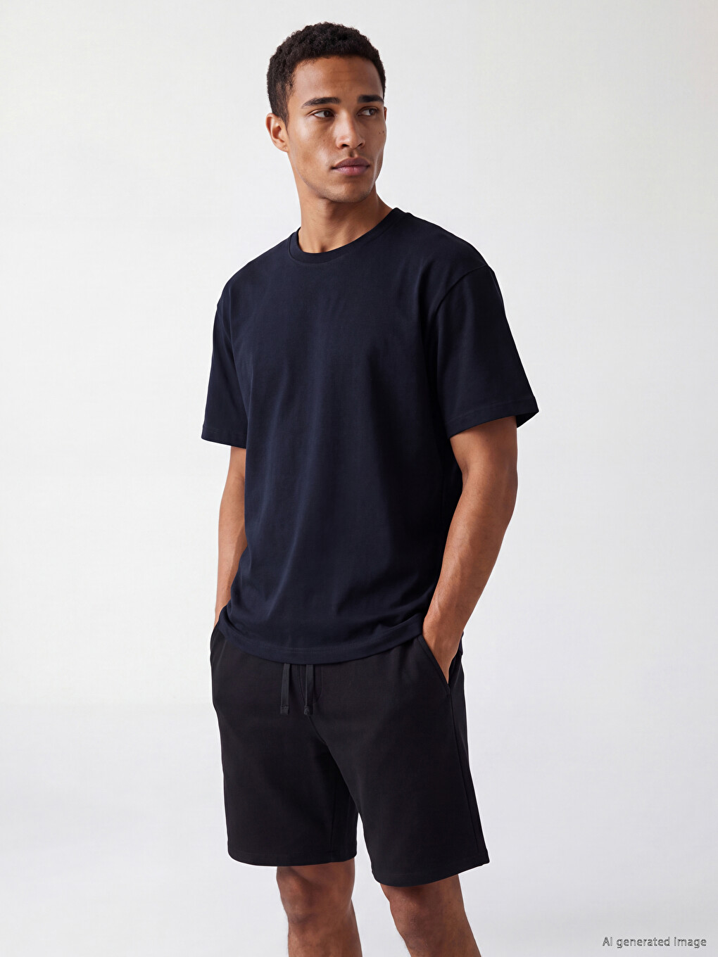 T-shirt Me Jakë Të Rrumbullakët Për Burra, Paketim 2 Copë-1