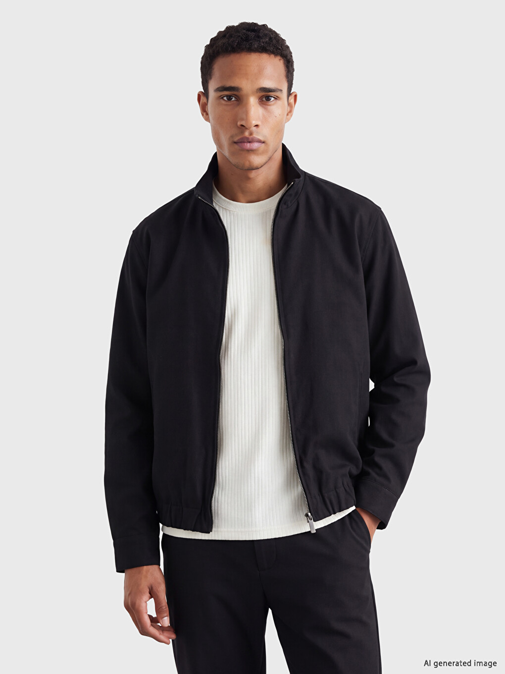 Regular Fit Mock Neck Men's Jacket