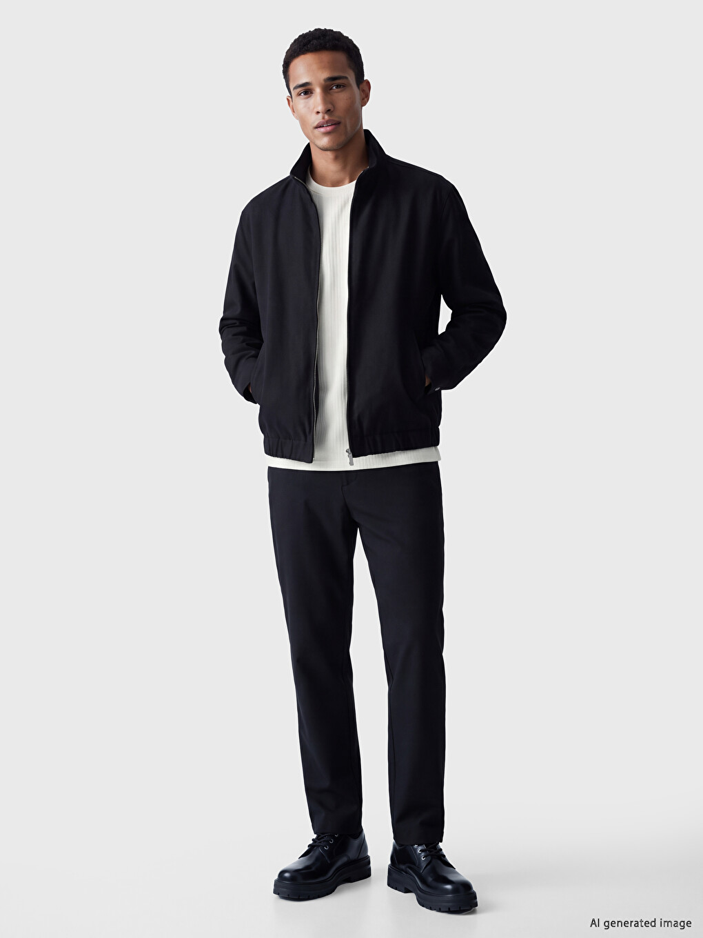 Regular Fit Mock Neck Men's Jacket-1