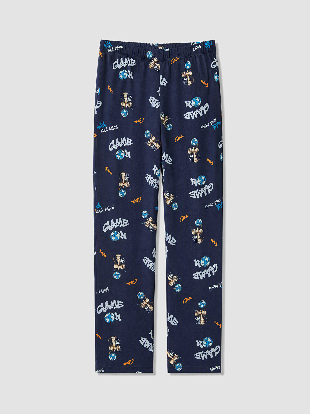 Mavi Bisiklet Yaka Erkek Çocuk Pijama Takım-4