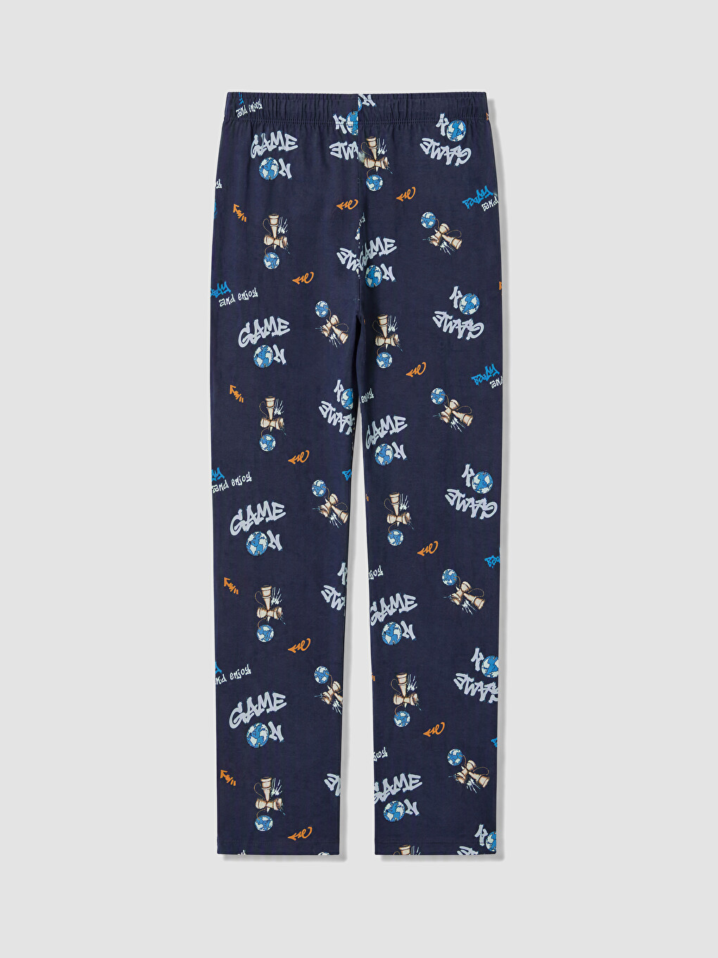 Mavi Bisiklet Yaka Erkek Çocuk Pijama Takım-5