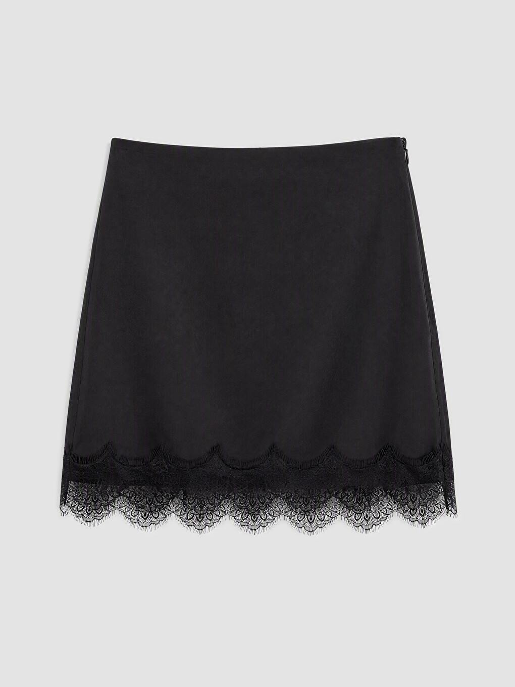 Zippered Lace Detailed Mini Skirt-4