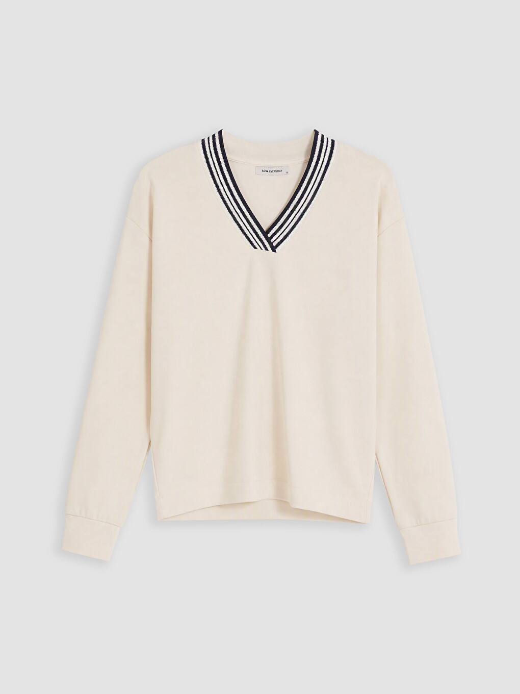 Ekru Oversize Soft Touch Kadın Sweatshirt