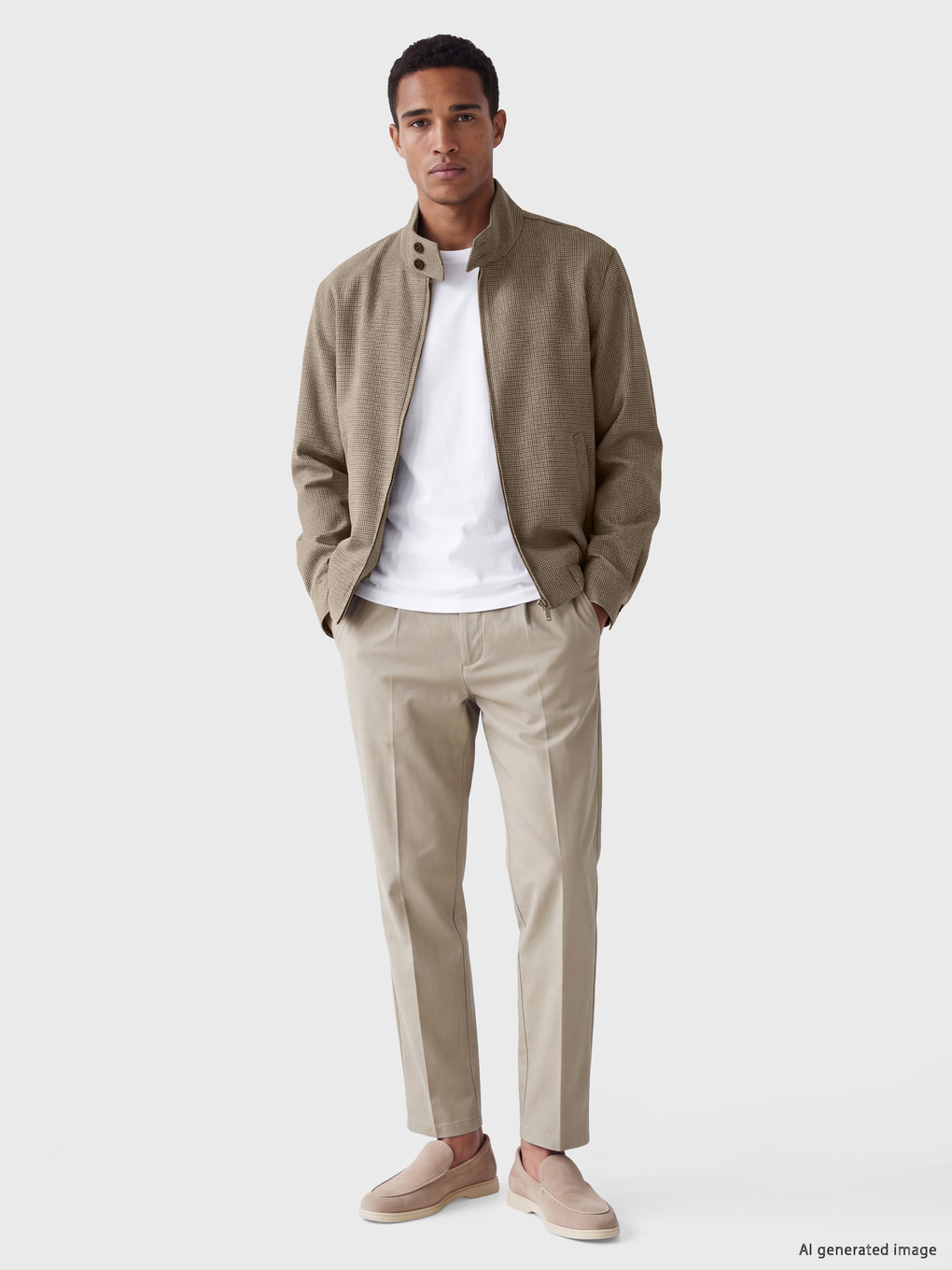 Regular Fit Mock Neck Men's Jacket-2