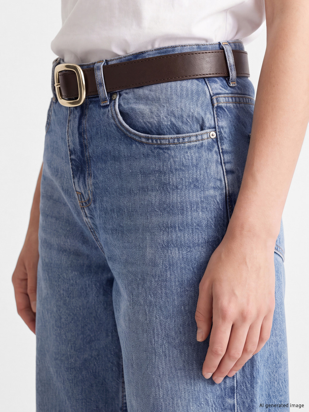 Belted Wideleg Women's Jeans-2