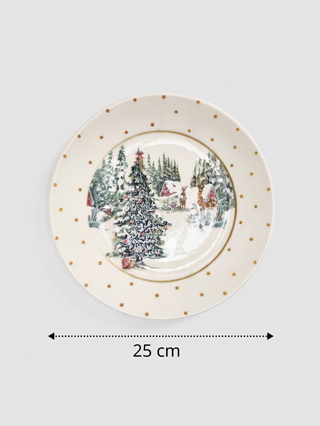 New Year Themed Porcelain Plate 25 Cm-1