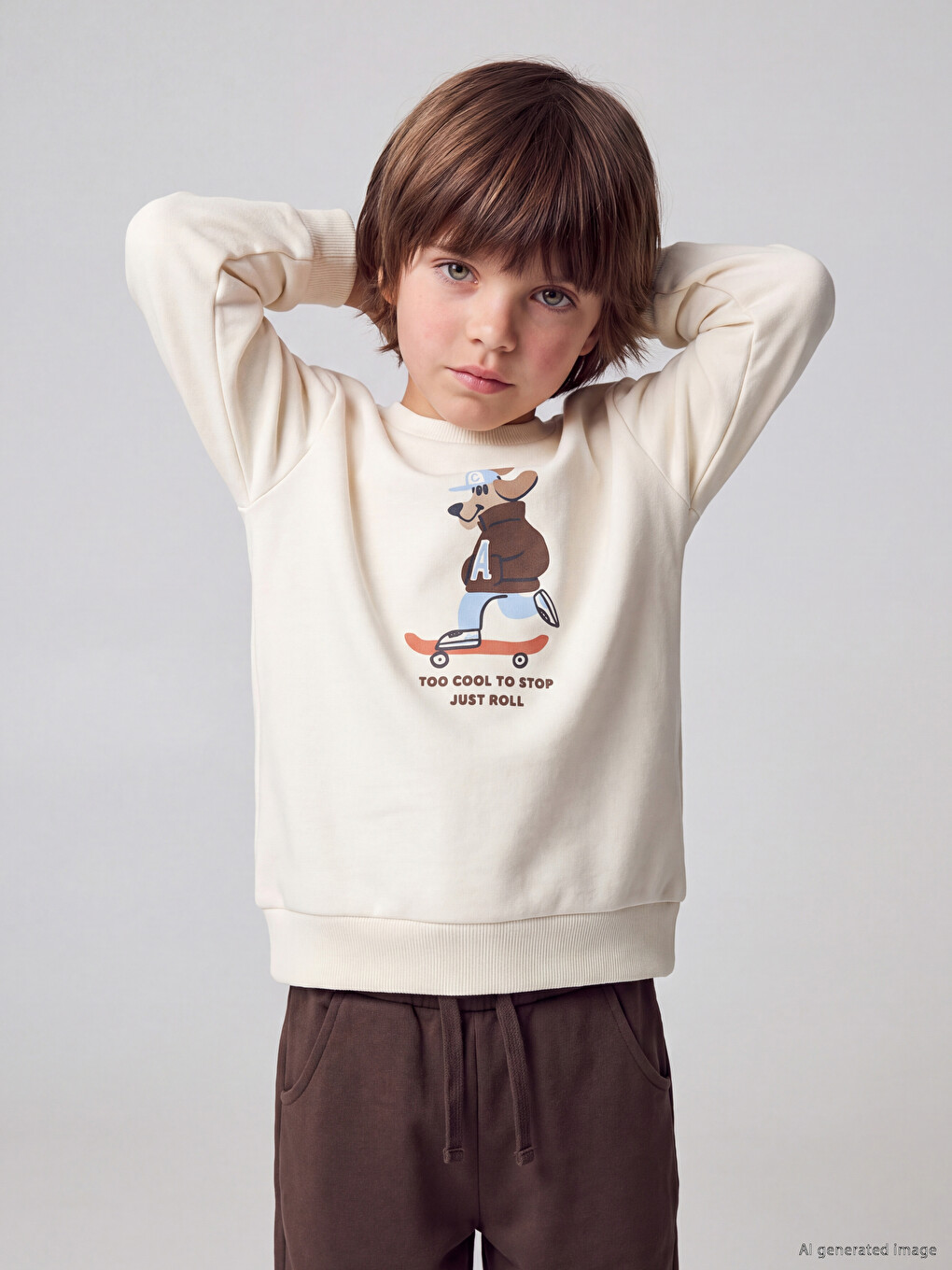  Printed Boys' Thick Sweatshirt
