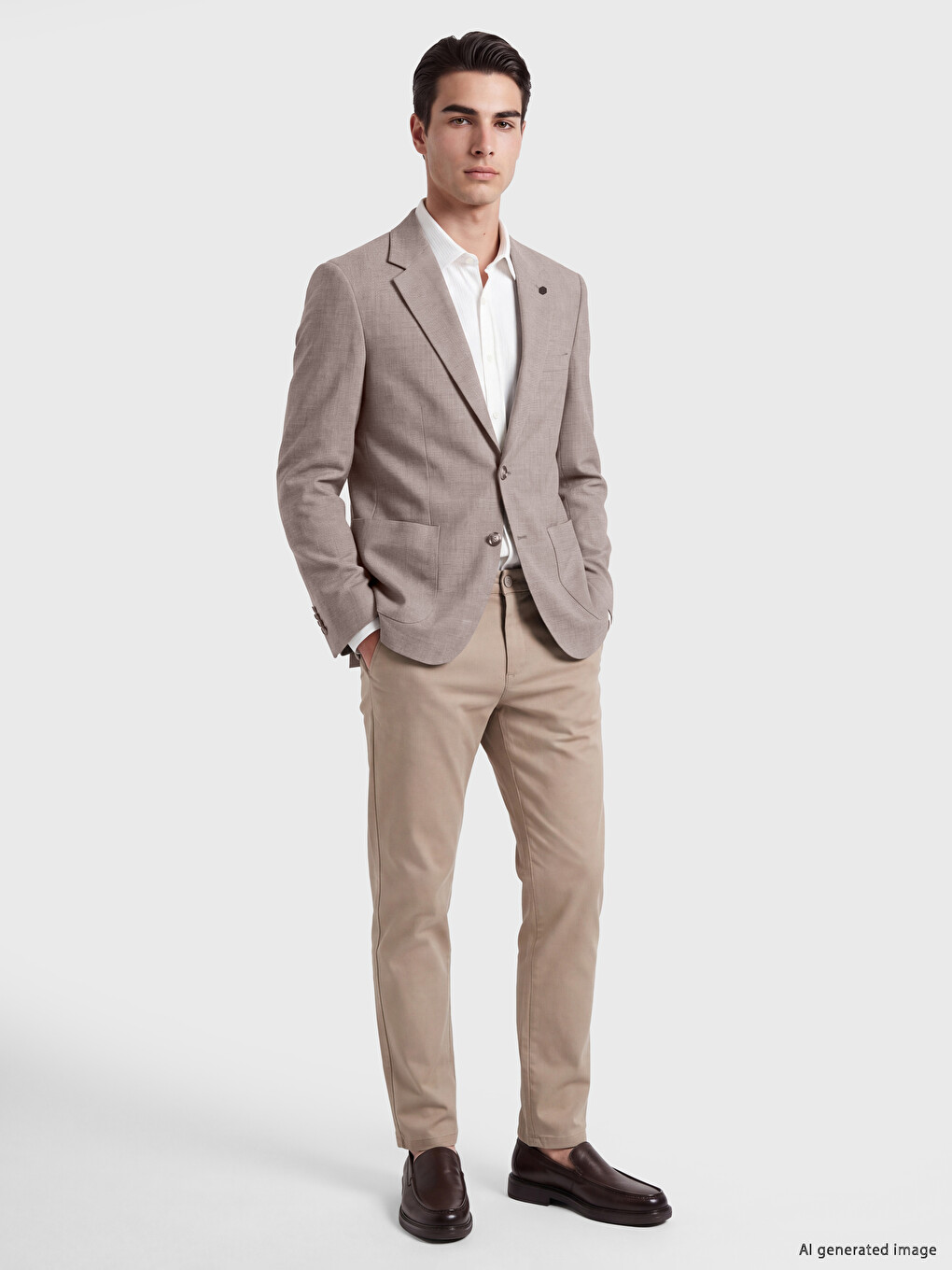 Bej Regular Fit Erkek Blazer Ceket-1
