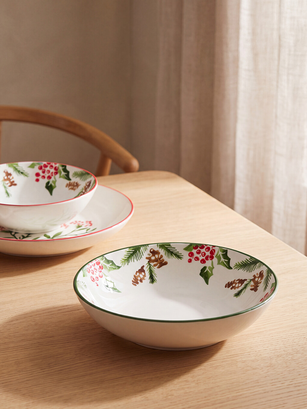 Printed Ceramic Salad Bowl 25 Cm