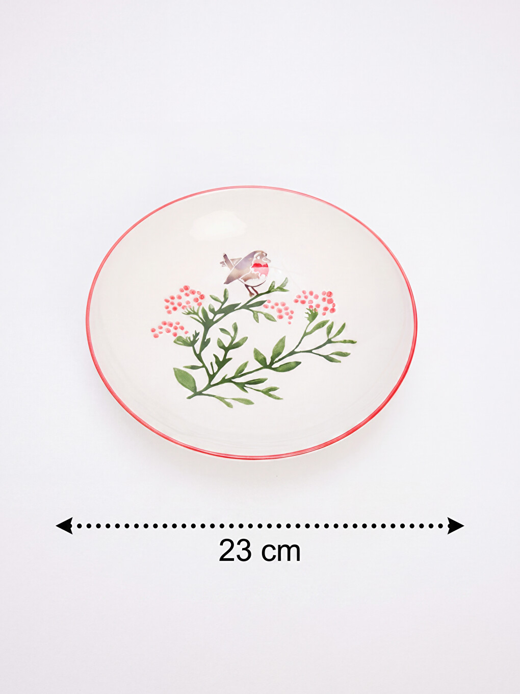 Flower Printed Ceramic Salad Bowl 23 Cm-1