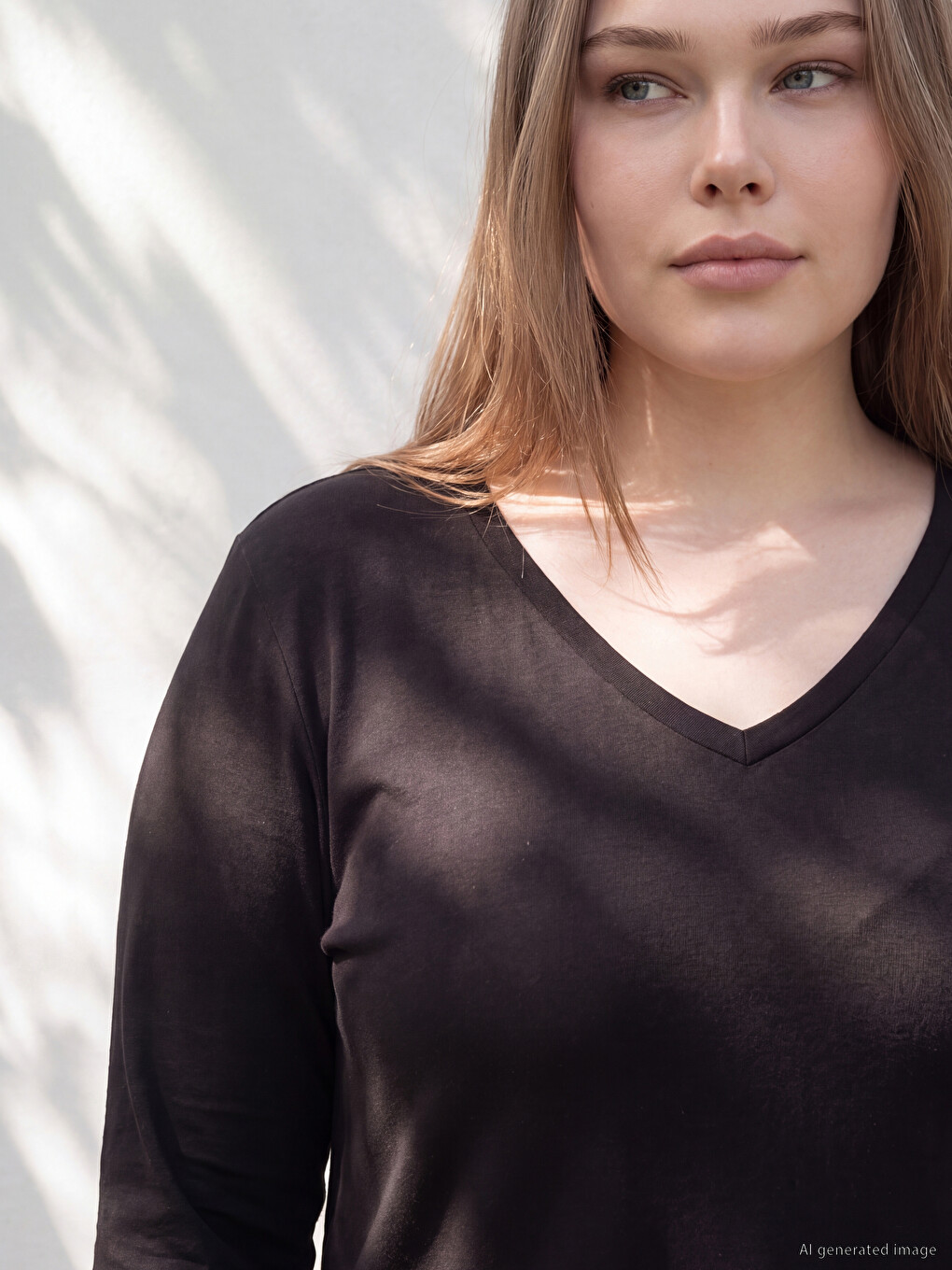 Plus Size %100 Cotton Women's T-shirt-1
