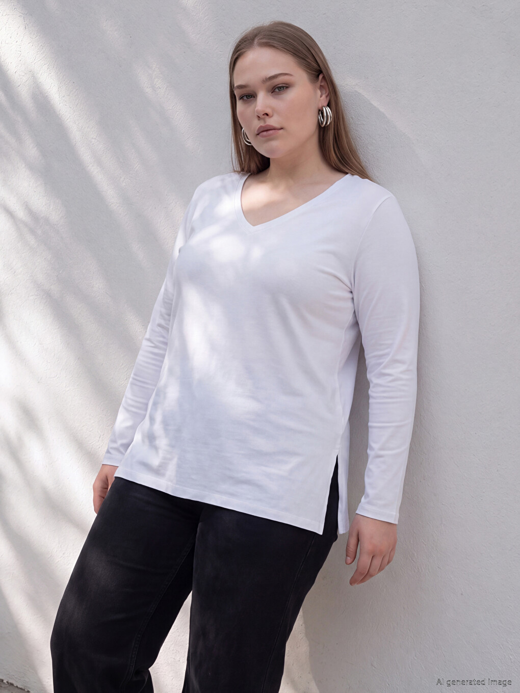 Plus Size %100 Cotton Women's T-shirt