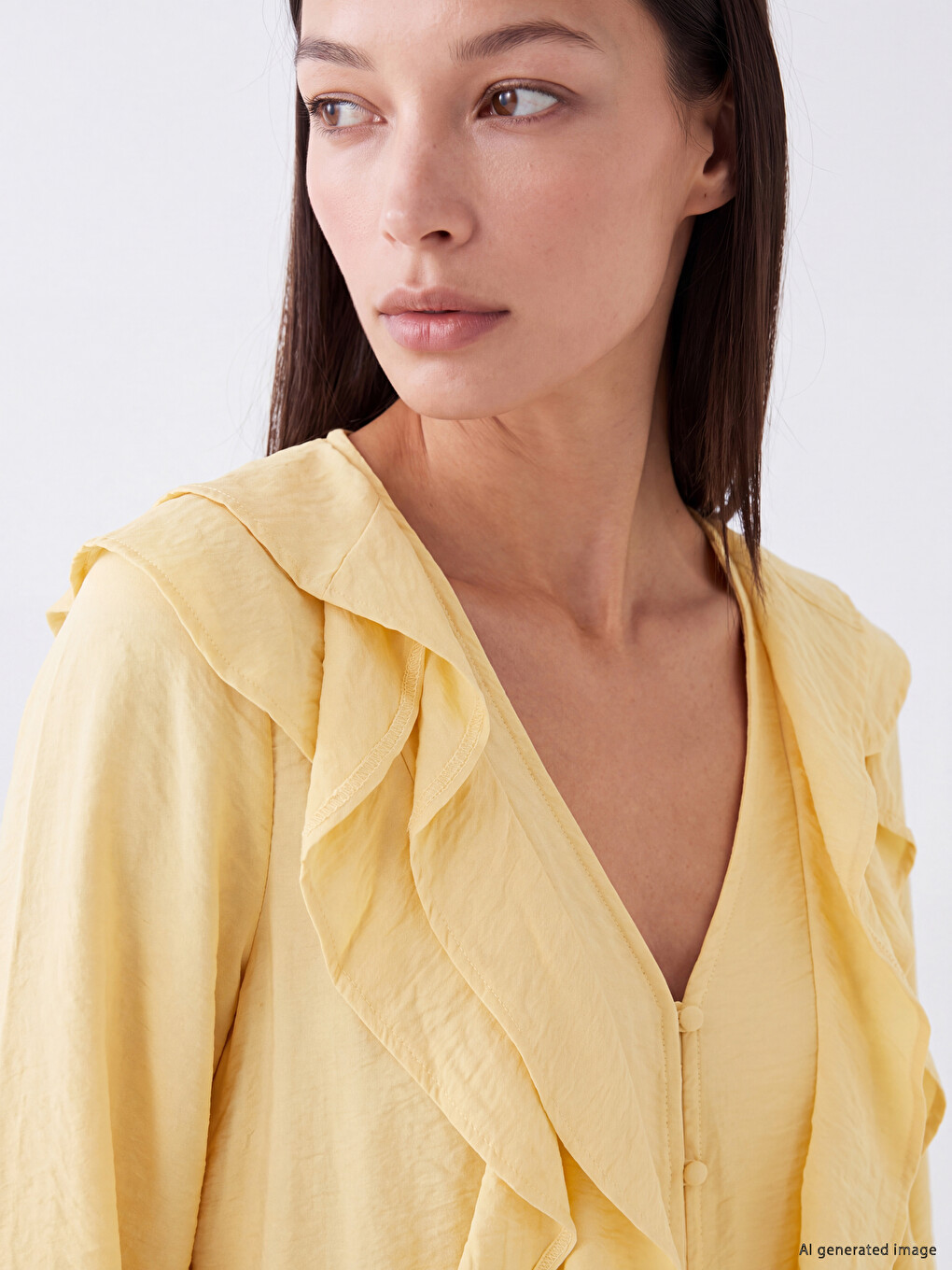 V Neck Frilled Blouse-2