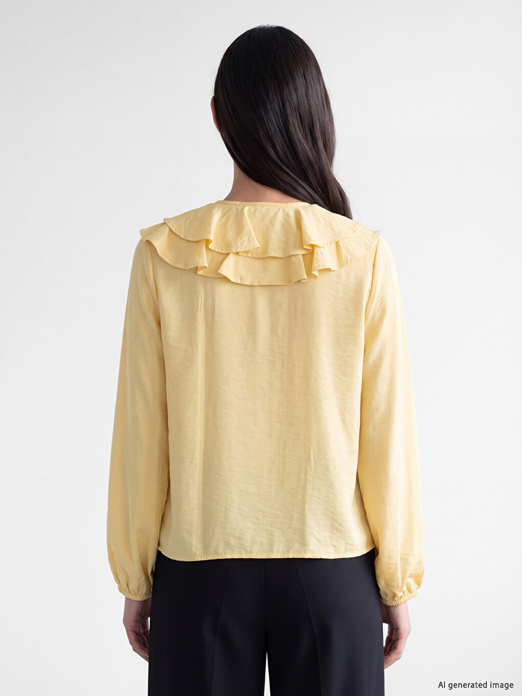 V Neck Frilled Blouse-3