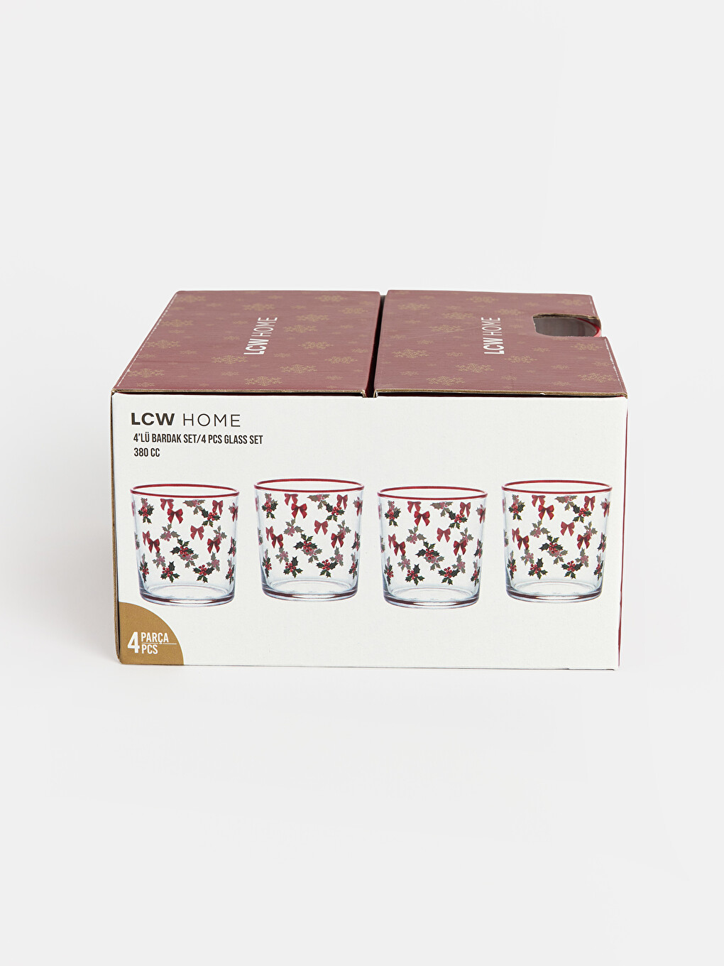 Tiskani Stakleni Set Čaša 4-komada 380 Ml-2
