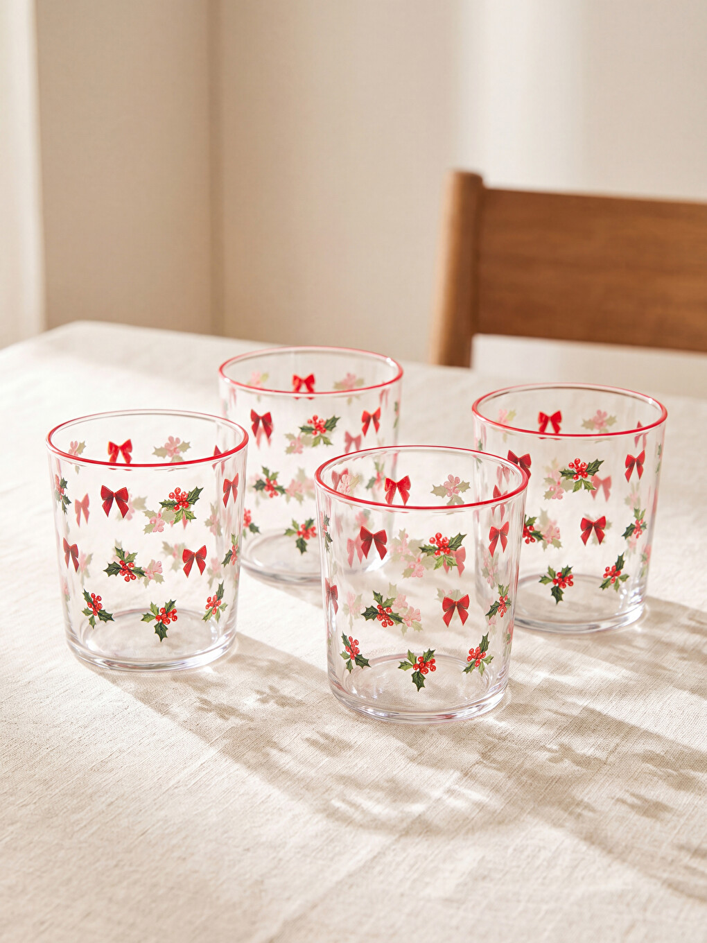 Tiskani Stakleni Set Čaša 4-komada 380 Ml