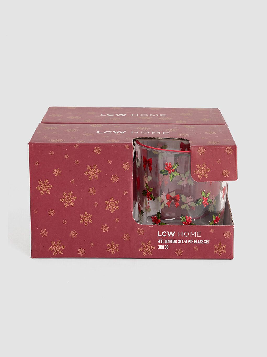 Tiskani Stakleni Set Čaša 4-komada 380 Ml-1