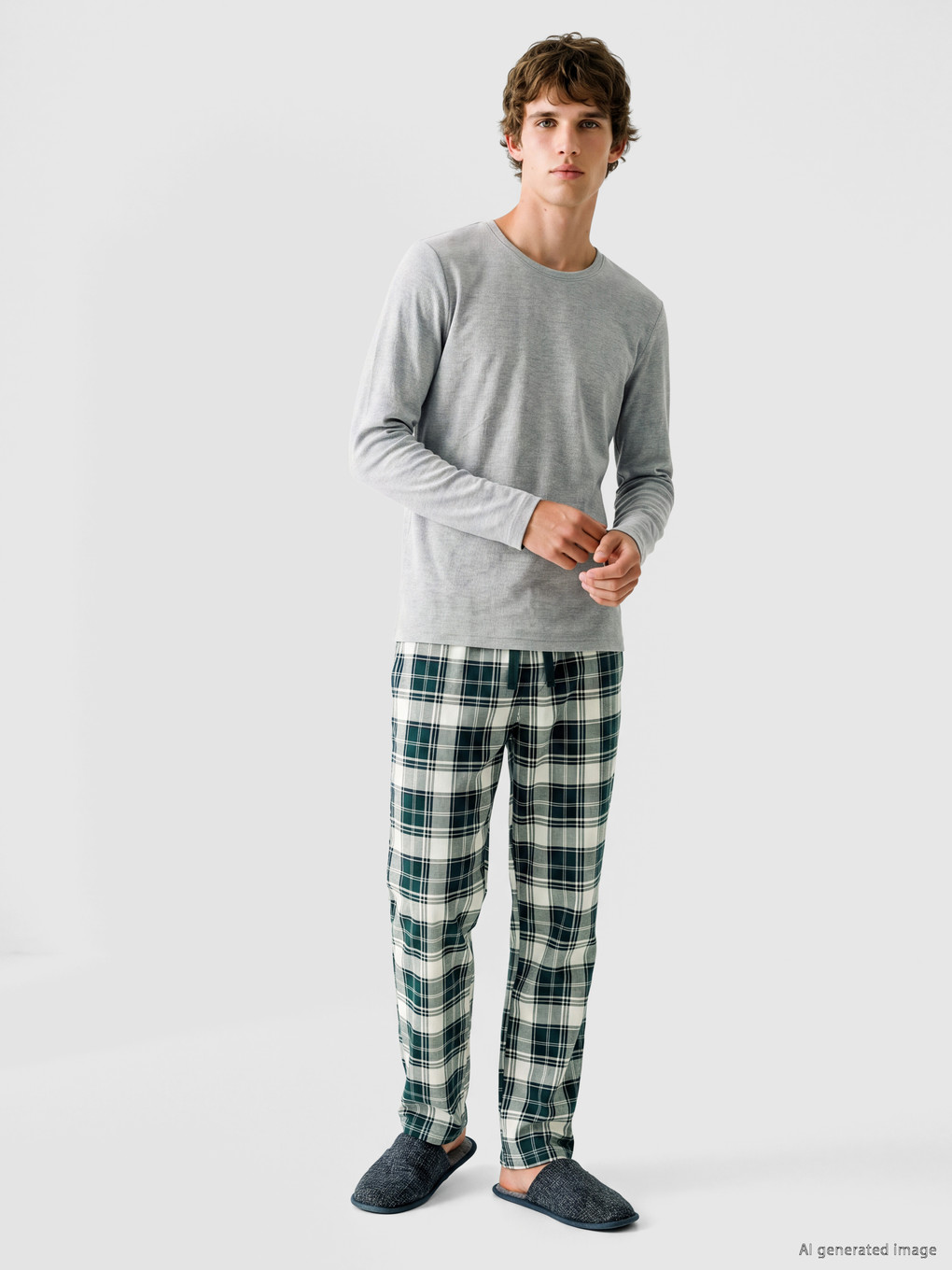 Yeşil Regular Fit Erkek Pijama Alt 2'li Paket-2