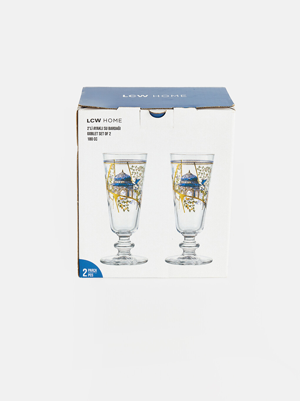 Karışık 2'li Baskılı Cam Su Bardağı 180 Ml-1