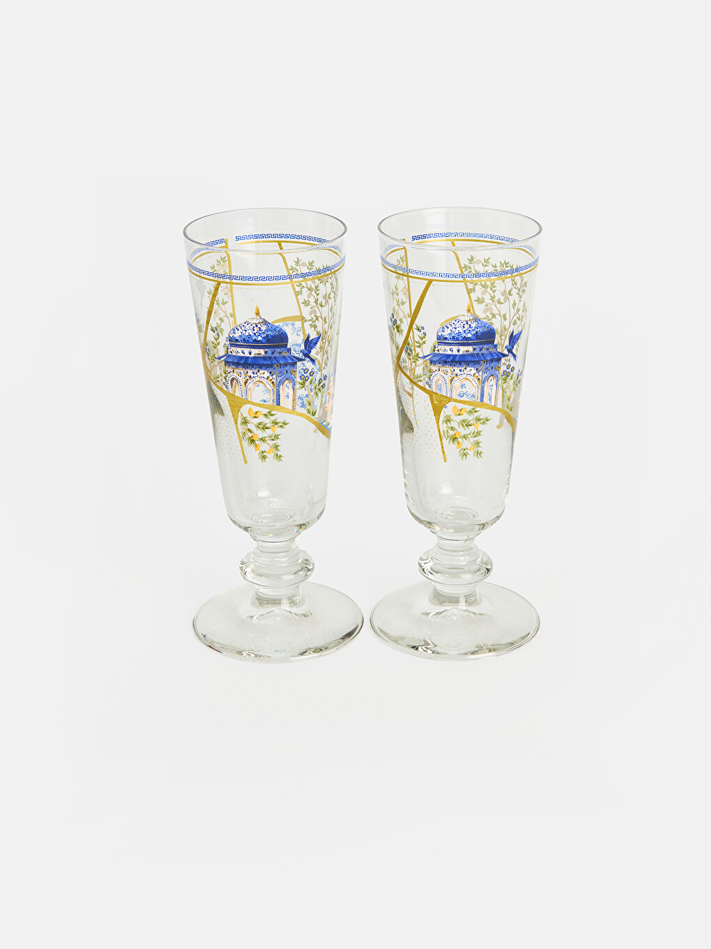 Karışık 2'li Baskılı Cam Su Bardağı 180 Ml-2