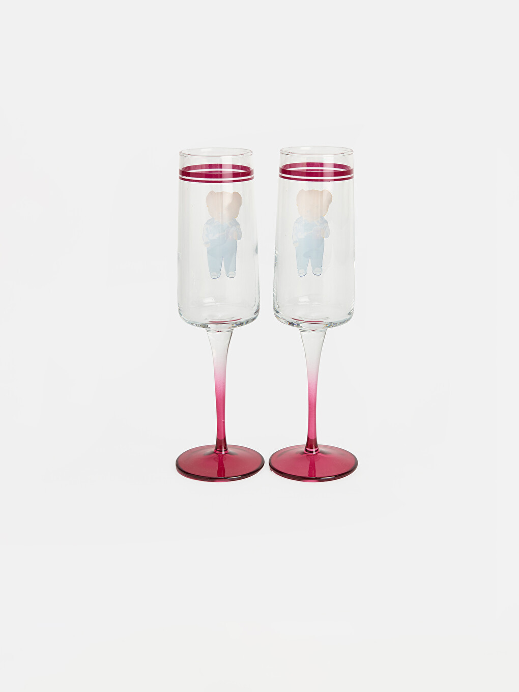 2 Pack Teddy Printed Glass Water Glass 190 Ml-3