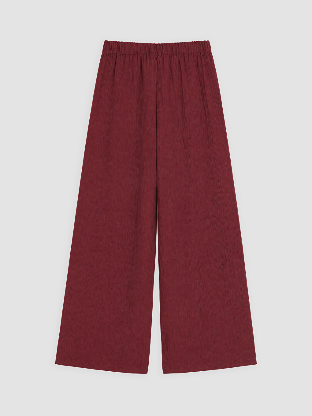 Bordo Beli Lastikli Dokulu Kadın Pantolon-1