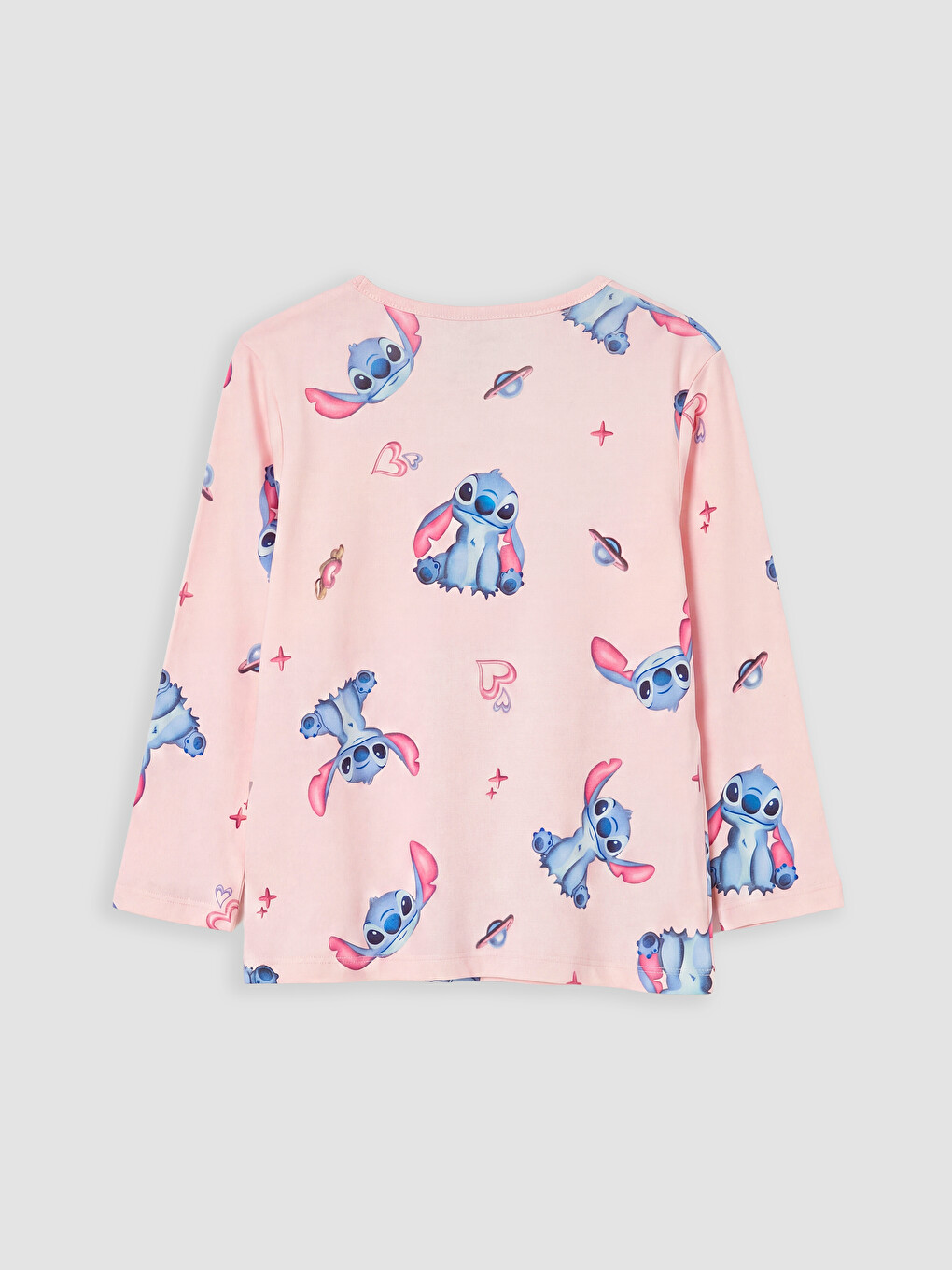 Pembe Stitch Kız Çocuk Pijama Takım-3
