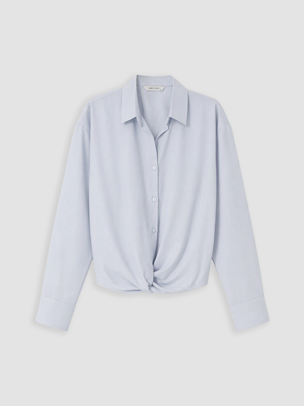 Mavi Bağlamalı Poplin Oversize Kadın Gömlek