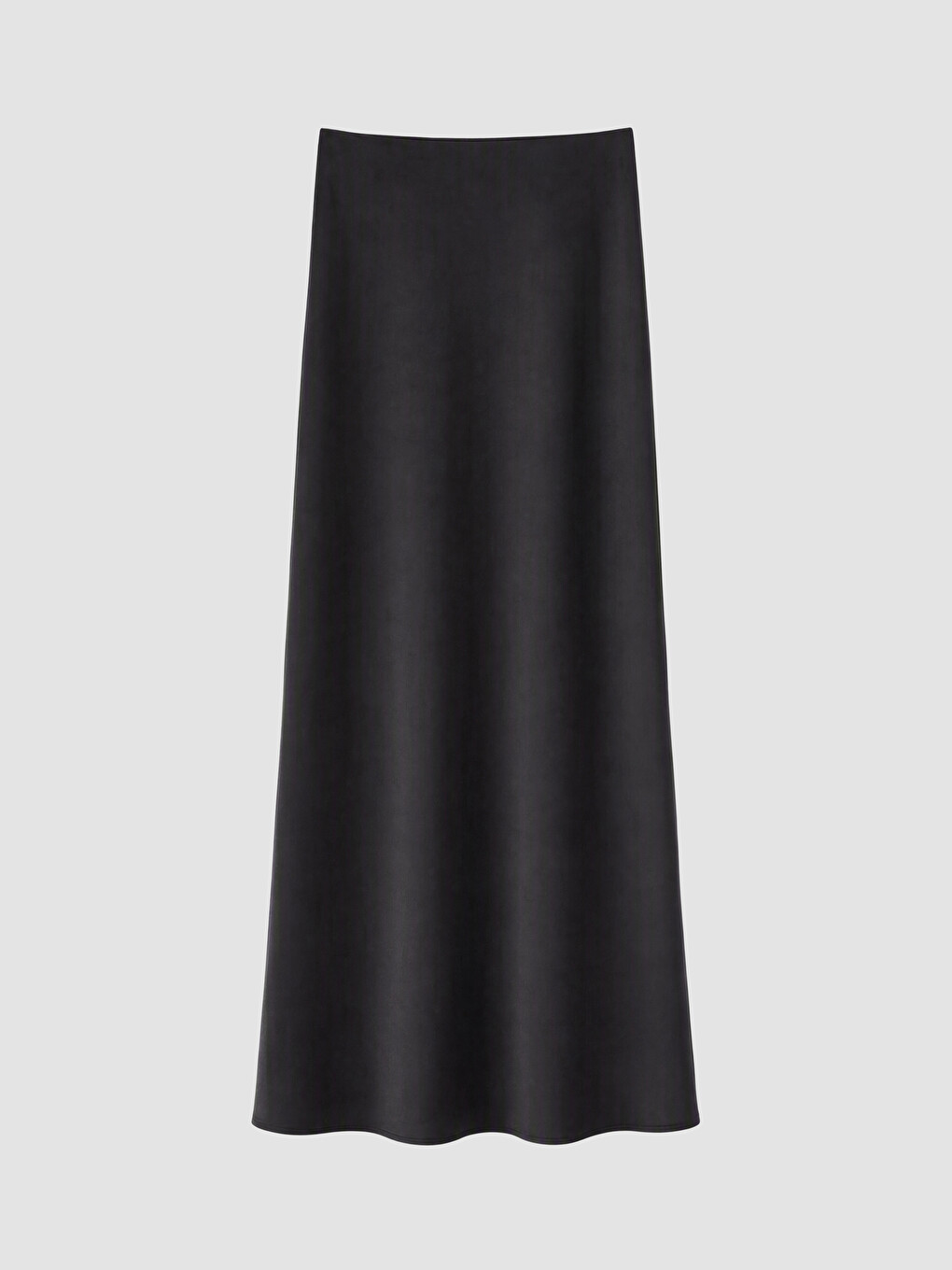 Elastic Waist A-line Satin Skirt-2