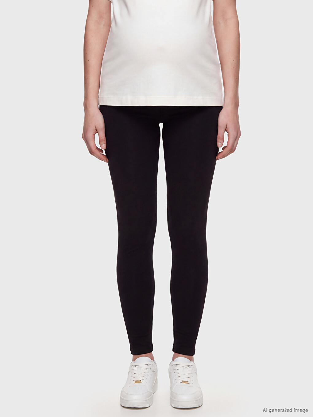 Belly Paneled Maternity Leggings-1