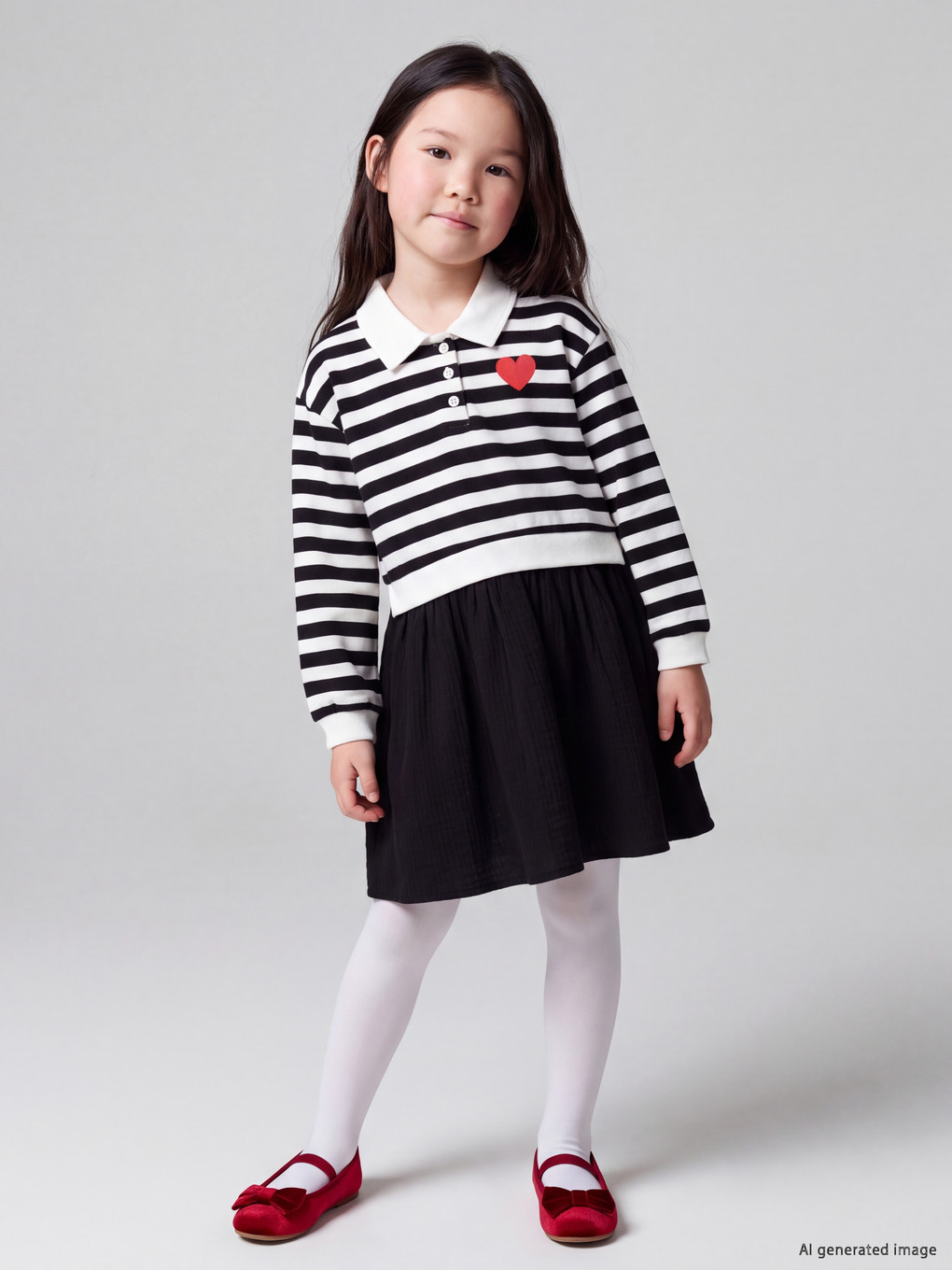  Polo Collar Girls' Dress